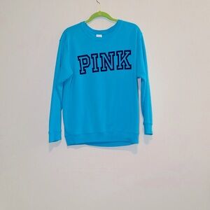 VS PINK Crew Neck Sweater in Turquoise Blue -Size M